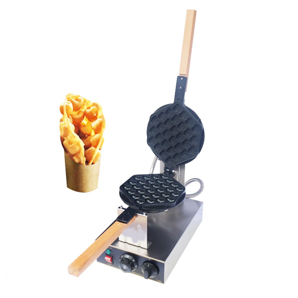 Máquina para hacer gofres con burbujas de corazón