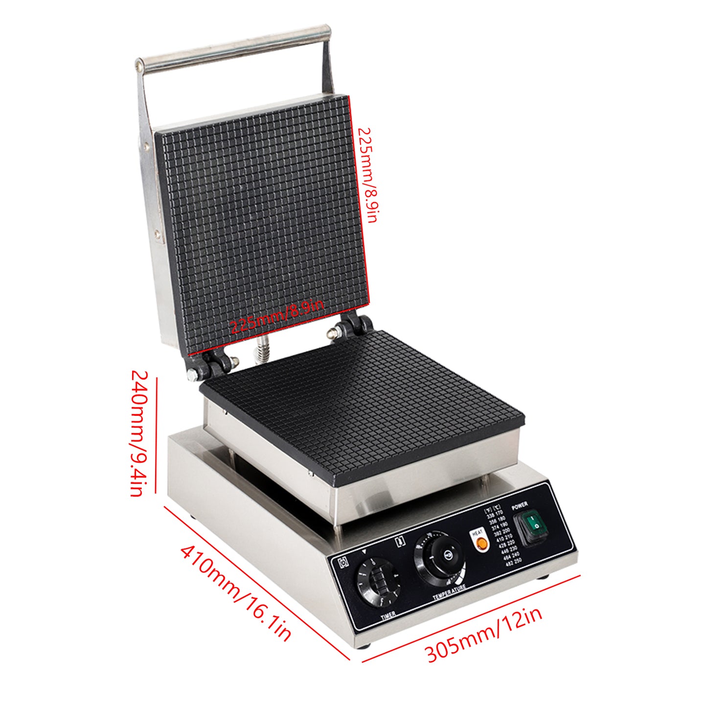 Single board pressed square ice cream skin waffle maker