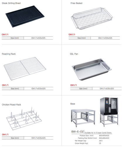 CPVKRY Commercial 10-Tray Stainless Steel Rack Intelligent Electric Universal Steam Oven for Baking for Bakery Use