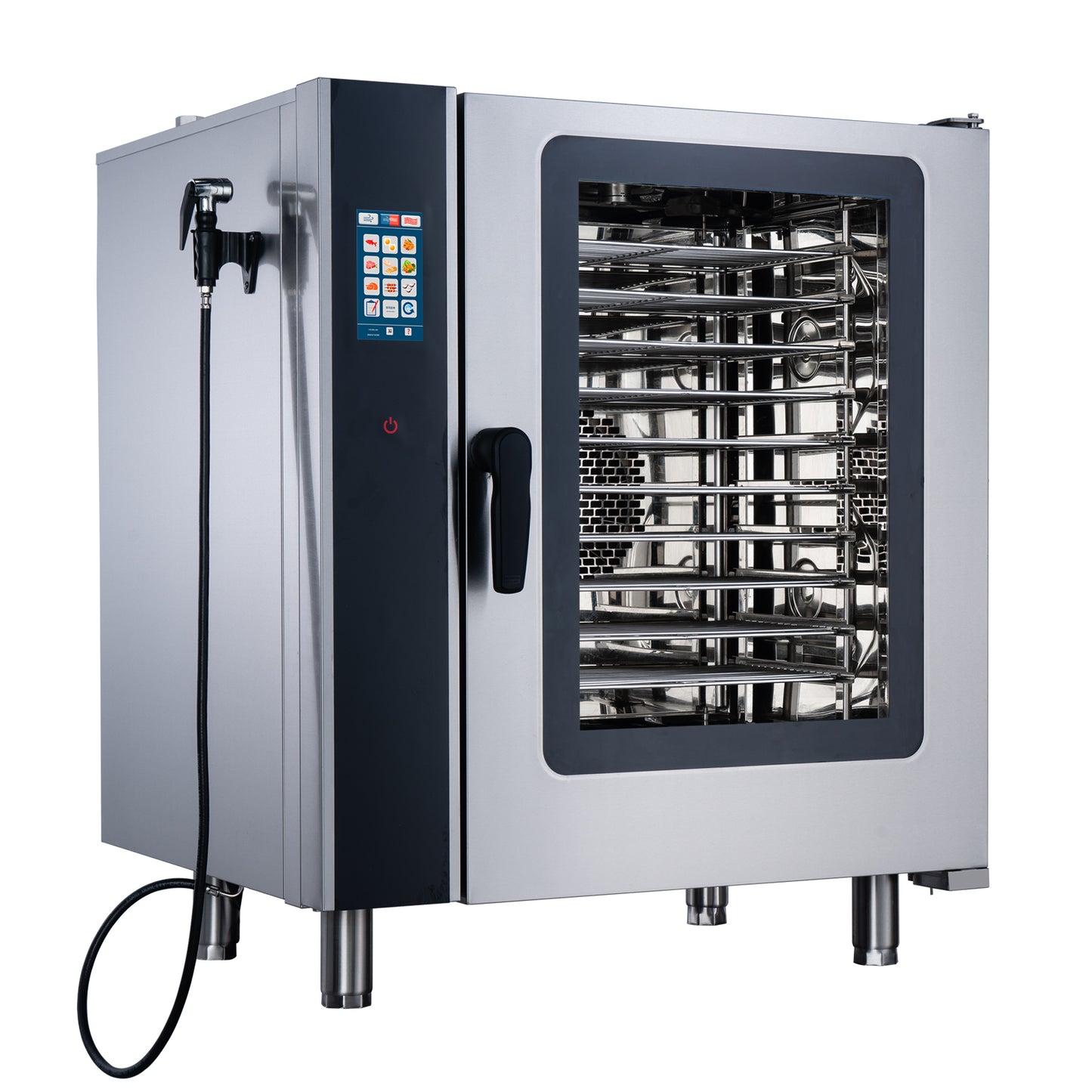 CPVKRY Commercial 10-Tray Stainless Steel Rack Intelligent Electric Universal Steam Oven for Baking for Bakery Use