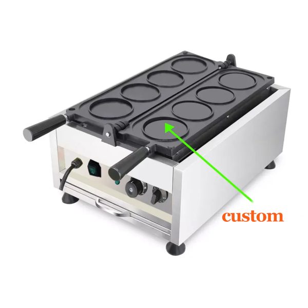 Industrial Commercial Customized Cheese Gold Coin Electric NonStick Waffle Iron Custom logo Waffle Maker for Outdoor Indoor Use