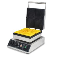1750W Industrial Non-Stick Belgian Waffle Maker 4 Slice Snack Machine Teflon-Coated Baking Pans Stainless Steel Body 110V New