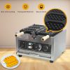 Commercial Electric Stainless Steel Waffle Maker Machine Nonstick Honeycomb Waffle Pop Maker Temperature Time Control for Snack