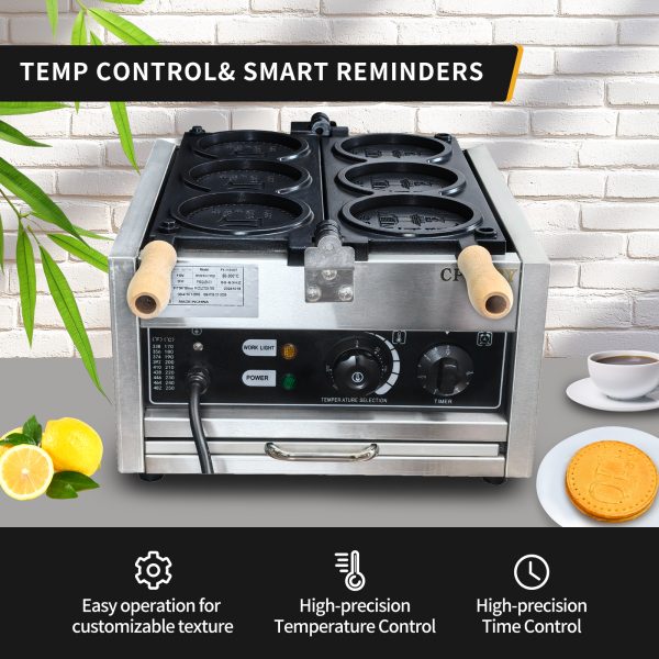 Professional Commercial Electric & Gas Waffle Maker Machine Custom Korean Cheese Gold Coin Shape for Household & Hotel Use