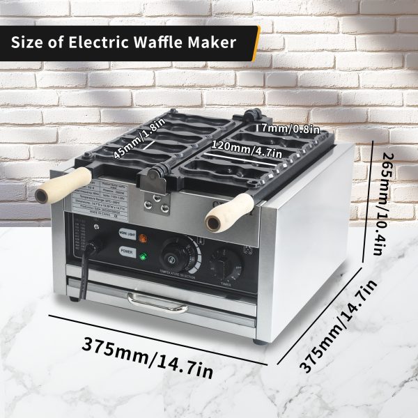2000W Customized Cat Embrace Fish Shaped Waffle Maker Non-Stick Taiyaki Cheese Waffle Iron Snack Machine for Household Use