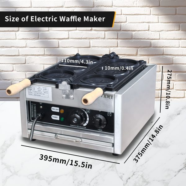 Professional Commercial Electric & Gas Waffle Maker Machine Custom Korean Cheese Gold Coin Shape for Household & Hotel Use