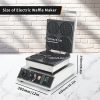 Electric 4-Piece Stainless Steel Belgian Waffle Maker Non-Stick Rectangle Shaped for Kids and Adults Breakfast Household Use