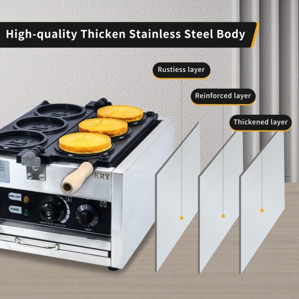 Professional Commercial Electric & Gas Waffle Maker Machine Custom Korean Cheese Gold Coin Shape for Household & Hotel Use