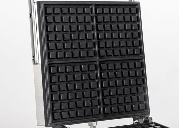 Commercial 4pcs Stainless Steel Rectangle Waffle Maker Non-Stick Industrial Belgian Waffle Iron Temperature Time Control New