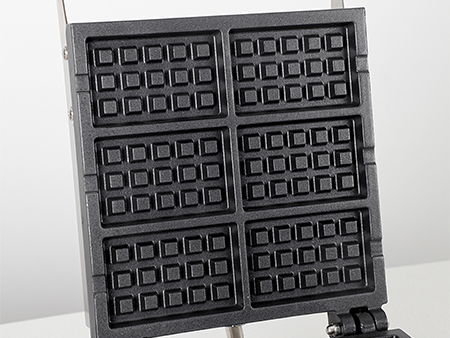 Commercial 110V/220V Stainless Steel Non-Stick Waffle Maker with Flip Balance Heating New Condition 6pcs Honeycomb Pop