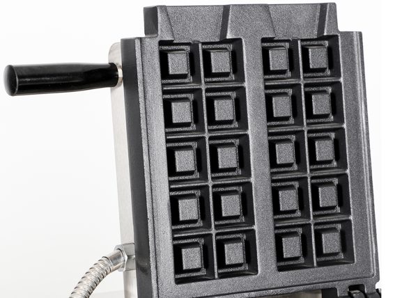 Electric Stainless Steel 110/220V Mini Square Donuts Shaped 2-plate Dutch Pancakes Baker Machine for Restaurants Kitchen Snack