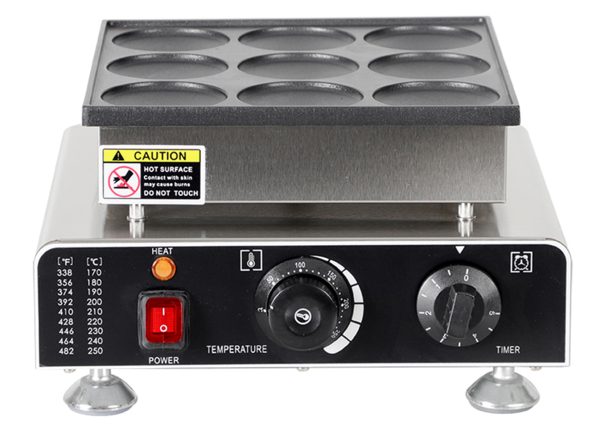 New 9pcs 3in Electric Stainless Steel Dorayaki Waffle Baker Machine for Household Use