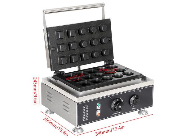 Commercial Mini Grid Waffle Maker Machine New Small Waffle Bites Maker for Kids Square and Circular Tiny Waffle Snacks
