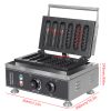 Electric 110V/220V Hot Dog Waffle Make,6 Slice Non-stick Stainless Steel Machine for China Commercial Waffle Making