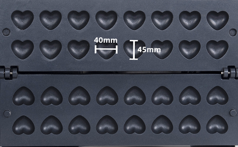 Commercial 16pcs Mini Dutch Hearts Pancake Waffle Maker Double Pool Heart-shaped Waffle Machine New Condition