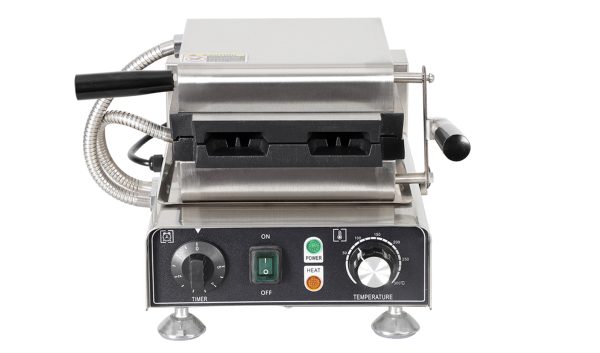 Electric Stainless Steel 110/220V Mini Square Donuts Shaped 2-plate Dutch Pancakes Baker Machine for Restaurants Kitchen Snack