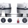 Professional 2600W Electric Double Head Foam Waffle Machine Egg Heart Shaped Temperature Controlled for Household Use