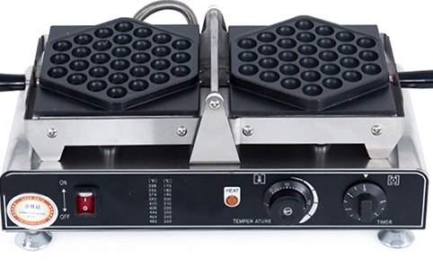 1400W Commercial Stainless Steel Bubble Waffle Maker Non-Stick for Teflon Coating Iron Snack Machine Plastic Handle Condition Ne