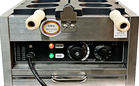 6pcs Commercial Electric Waffle Maker Machine Nonstick Stainless Steel Oval Egg Shaped Snack with Time Control New Condition