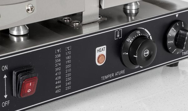 Commercial 2-Slice Stainless Steel Square Waffle Maker Non-Stick Industrial Belgian Design 110V Temperature Time Control Snack