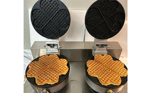Professional 2600W Electric Double Head Foam Waffle Machine Egg Heart Shaped Temperature Controlled for Household Use