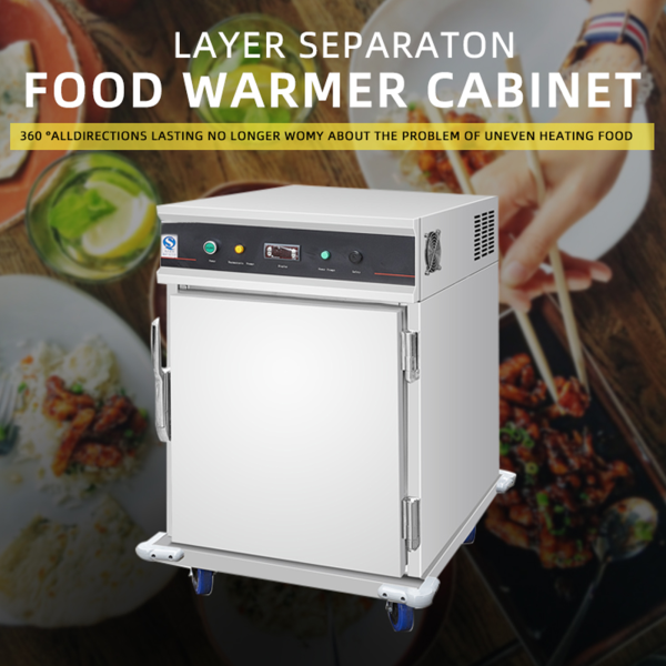 Commercial Industrial 1.8kW Electric Mobile Banquet Cart 9L Stainless Steel Body Food Warmer Cabinet Tray for Hotels Restaurants