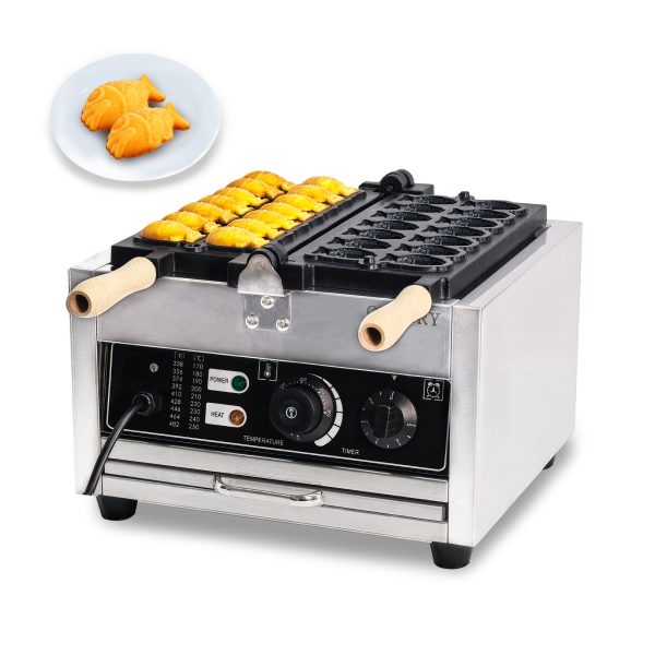 Commercial Stainless Steel Taiyaki Waffle Machine Fish Shape Double Waffle Maker for Restaurants Dutch Leisure Electric for Sale
