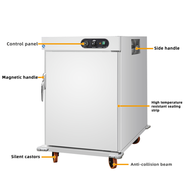 Commercial Electric Kitchen Hot Food Warming Cabinet 6L Stainless Steel Body Mobile Electric Food Warming Cabinet with Wheels