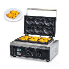 Electric Taiyaki Fish-Shaped Waffle Iron Stainless Steel High-precision Tempe Control Christmas Waffle Maker Snack Machine