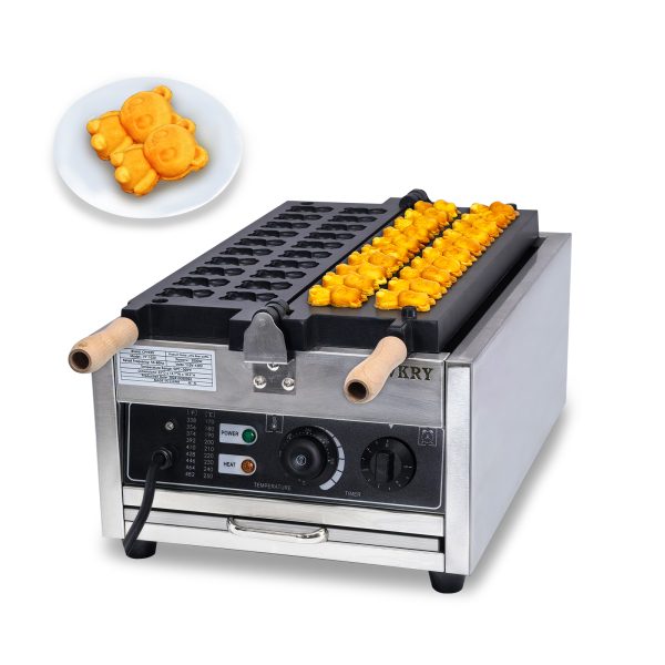 2000w Electric Panda Shaped Cake Custom Mold Waffle Maker 20pcs Cute Bear Cake Baking Tray Waffle Maker
