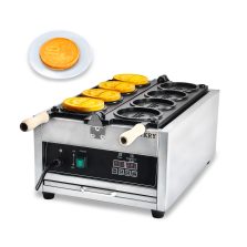 110/220V Customizable CPVKRY Electric Rotary Waffle Maker Non-Stick Stainless Steel 10 Yen Cheese Gold Coin Peso Shape Household