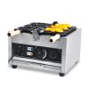 Commercial Electric Waffle Maker Nonstick 3-Piece Japanese Taiyaki Making Machine Stainless Steel Baker Teflon Coating for Snack