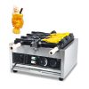 Commercial Grade Stainless Steel Electric 3-Fish Taiyaki Waffle Maker Non-Stick Ice Cream Filling Condition New