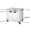 Commercial Hotel Electric Hot air Food Warmer Cabinet Double Doors Stainless Steel Body Kitchen 8L Warming Holding Equipment