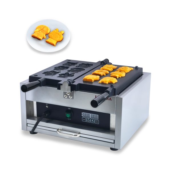 Anime Electric Nonstick Waffle Maker Includes 6 Different Shaped Pancakes-Cat Dog Reindeer & More Breakfast Gift for Kids Adults