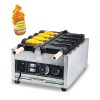 Commercial 2KW Stainless Steel Taiyaki Waffle Maker New Design 4 Fishes & Ice Cream Filling Snack Machine Adjustable Temperature