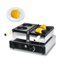 Bear Shaped Waffle Cone Maker Non-Stick Rotatable Stainless Steel Body Teflon-Coated Baking Pan 122-572℉ Machine Snack Machine