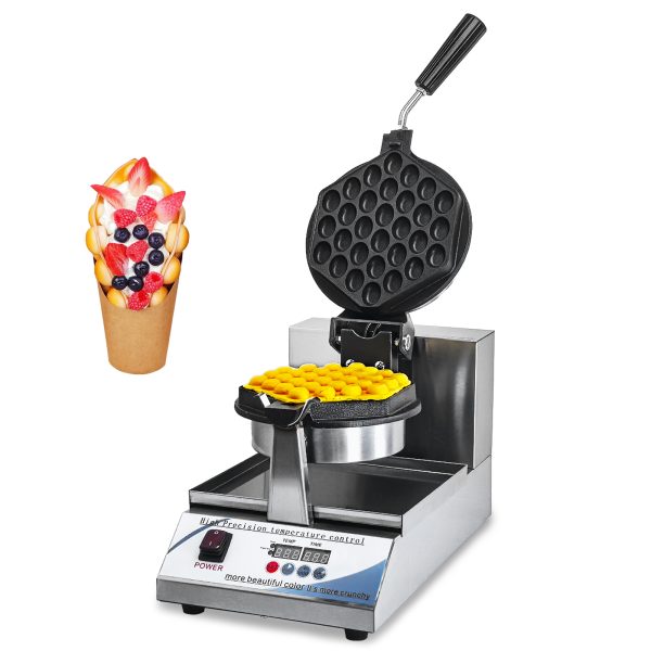 Professional Hong Kong Egg Waffle Maker Commercial Intelligent Digital Non-Stick Stainless Steel Snack Machine New for Hotels