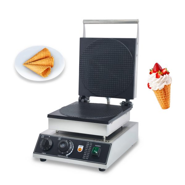 Commercial Electric Stainless Steel Waffle Cone Maker Restaurant Home Kitchen Bakeries Snack Bar Use for Ice Cream Cones Bowls