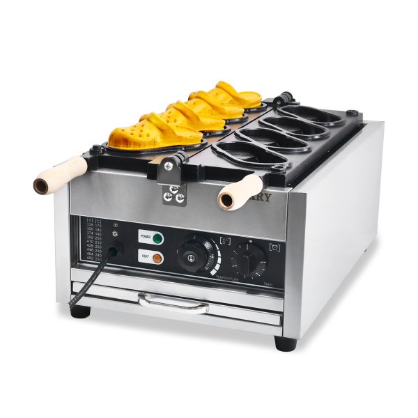 Commercial 2-Slice Stainless Steel Square Waffle Maker Non-Stick Industrial Belgian Design 110V Temperature Time Control Snack