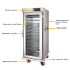 Commercial Industrial Stainless Steel 9L Food Warmer Cart 11 Trays Hot Food Holding Cabinet Banquet Warming Holding Equipment