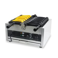 Commercial Electric Six Banana Shaped Smiling Face Waffle Maker High Productivity Stainless Steel for Restaurant Household Hotel