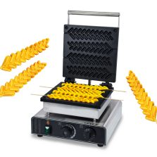 Commercial Stick Waffle Maker Christmas Tree-Shaped Molds 4 Stainless Steel Bakers Non-Stick Teflon Coating Snack Machines