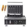 Electric 110V/220V Hot Dog Waffle Make,6 Slice Non-stick Stainless Steel Machine for China Commercial Waffle Making