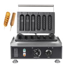 Electric 110V/220V Hot Dog Waffle Make,6 Slice Non-stick Stainless Steel Machine for China Commercial Waffle Making