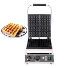 Commercial 4pcs Stainless Steel Rectangle Waffle Maker Non-Stick Industrial Belgian Waffle Iron Temperature Time Control New