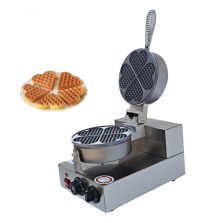 Commercial Heart-Shape Belgian Waffle Maker Nonstick Stainless Steel Body New 122-572℉ / 50-300℃ Temp Range for Bakery Snack Bar