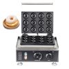 110v/220v Commercial Electric Donut Machine 12 Hole Mini Donut Machine with Non-Stick Coating Snack Machine