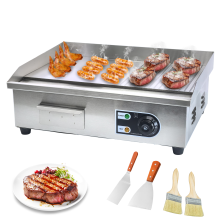 Portable Commercial Burger Griddle Electric Non-Stick Stainless Steel Griddle Grill Flat Plate for Restaurant Outdoor