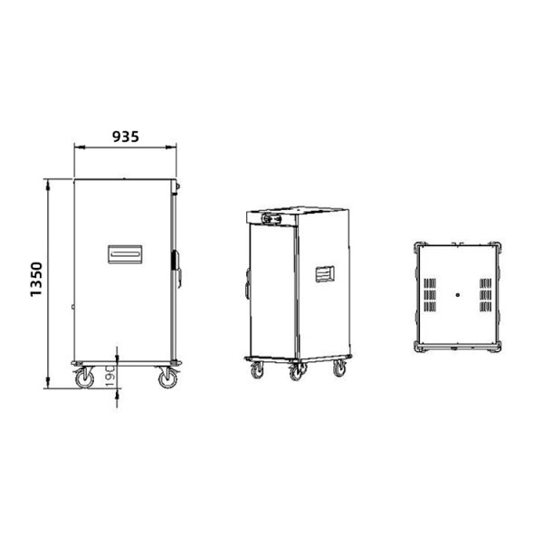 Commercial Electric Kitchen Hot Food Warming Cabinet 6L Stainless Steel Body Mobile Electric Food Warming Cabinet with Wheels